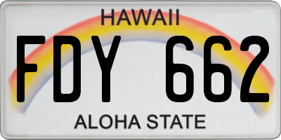 HI license plate FDY662
