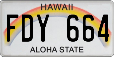 HI license plate FDY664