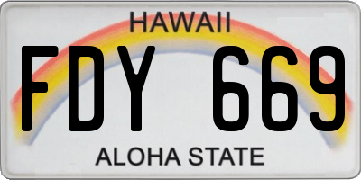 HI license plate FDY669