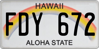 HI license plate FDY672
