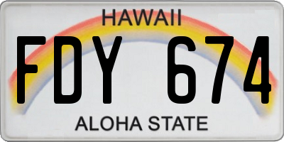 HI license plate FDY674