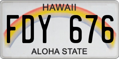HI license plate FDY676