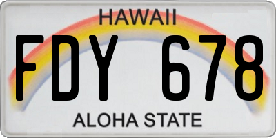 HI license plate FDY678