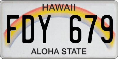 HI license plate FDY679