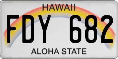 HI license plate FDY682