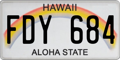 HI license plate FDY684