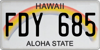 HI license plate FDY685