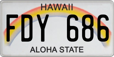 HI license plate FDY686