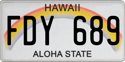 HI license plate FDY689