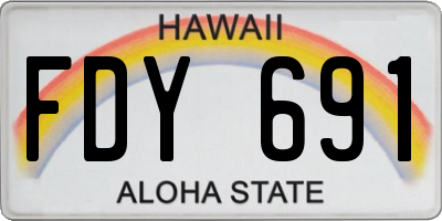 HI license plate FDY691
