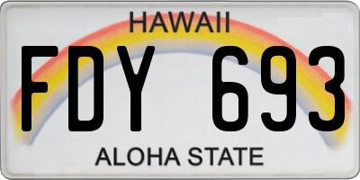 HI license plate FDY693
