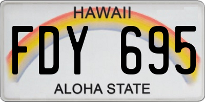 HI license plate FDY695