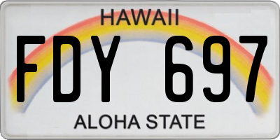 HI license plate FDY697