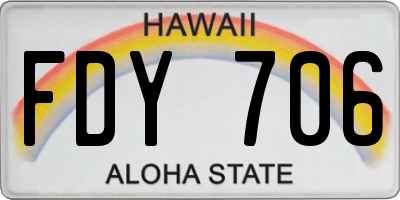 HI license plate FDY706