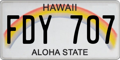 HI license plate FDY707