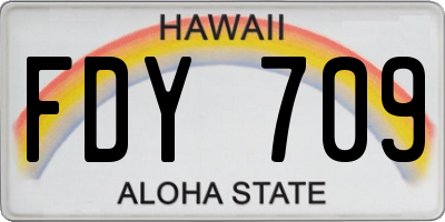 HI license plate FDY709
