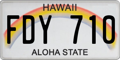 HI license plate FDY710