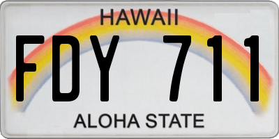 HI license plate FDY711
