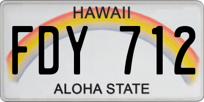 HI license plate FDY712