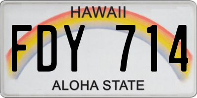 HI license plate FDY714