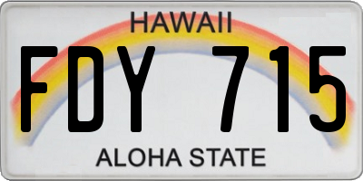 HI license plate FDY715