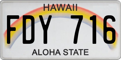 HI license plate FDY716