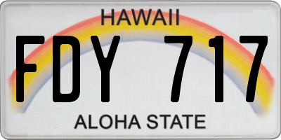 HI license plate FDY717