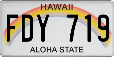 HI license plate FDY719