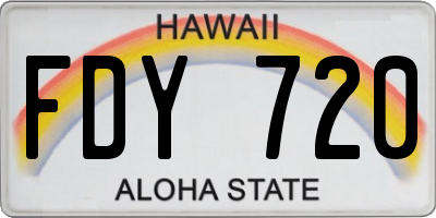 HI license plate FDY720