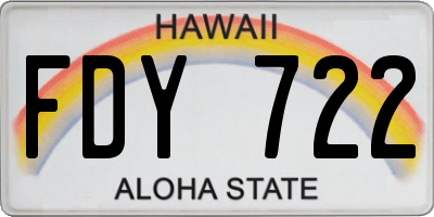 HI license plate FDY722