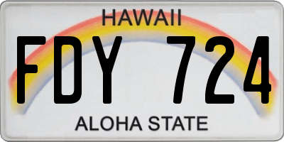 HI license plate FDY724