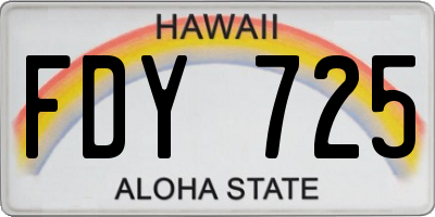 HI license plate FDY725