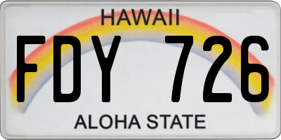 HI license plate FDY726