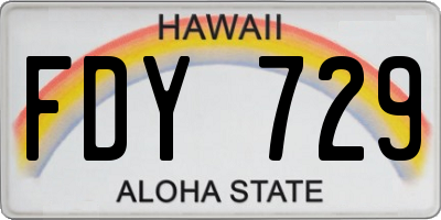 HI license plate FDY729