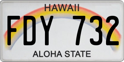 HI license plate FDY732