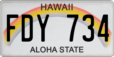 HI license plate FDY734