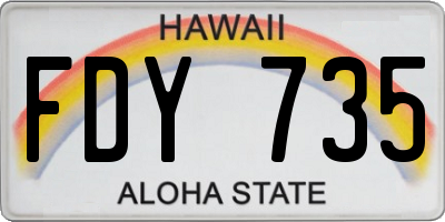 HI license plate FDY735