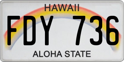 HI license plate FDY736
