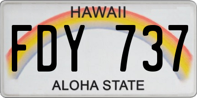 HI license plate FDY737