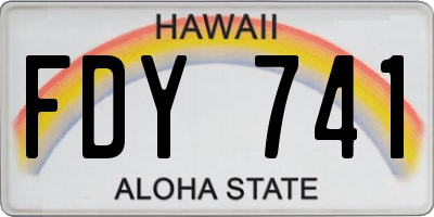 HI license plate FDY741