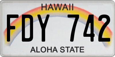 HI license plate FDY742