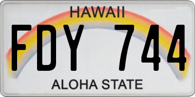 HI license plate FDY744