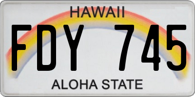 HI license plate FDY745