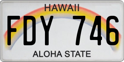 HI license plate FDY746
