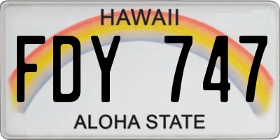 HI license plate FDY747