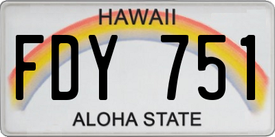 HI license plate FDY751