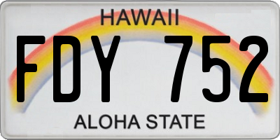 HI license plate FDY752