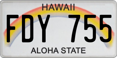 HI license plate FDY755