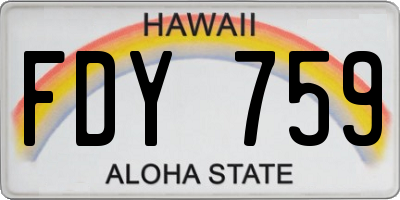HI license plate FDY759