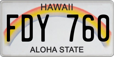 HI license plate FDY760